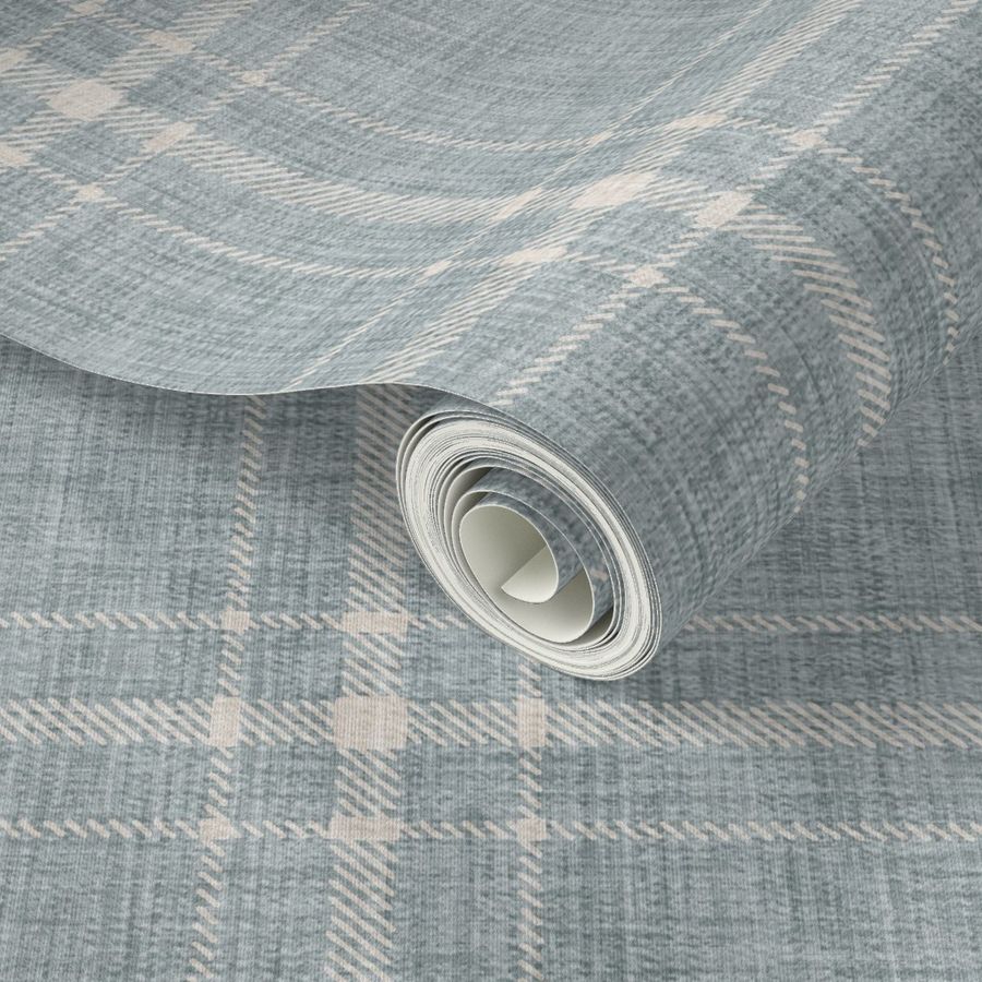 Large Basic Plaid - Dusty blue