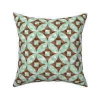 Small scale • Mid-century modern menta green & brown