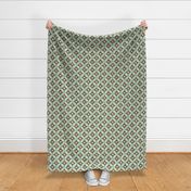 Small scale • Mid-century modern menta green & brown