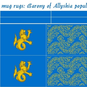 mug rugs: Barony of Allyshia (SCA)
