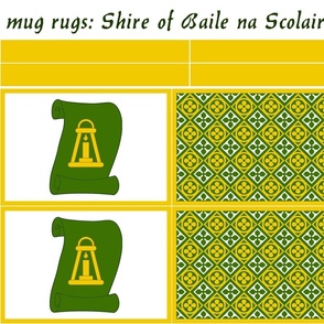 mug rugs: Shire of Baile na Scolairi (SCA)
