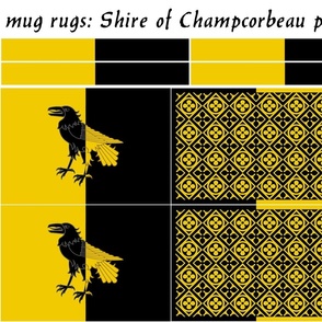 mug rugs: Shire of Champcorbeau (SCA)