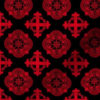 Celtic Damask outlined Red