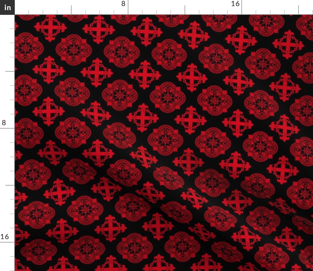 Celtic Damask outlined Red