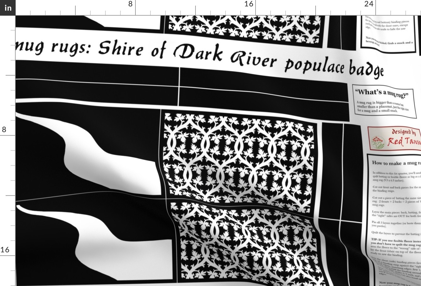 mug rugs: Shire of Dark River (SCA)