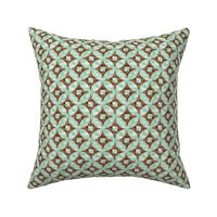 X-small scale • Mid-century modern menta green & brown
