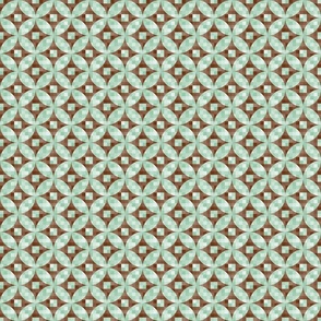 X-small scale • Mid-century modern menta green & brown