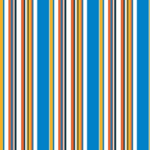 Blue, Orange, Yellow and White Stripes