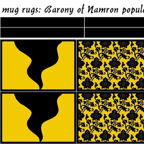 mug rugs: Barony of Namron (SCA)