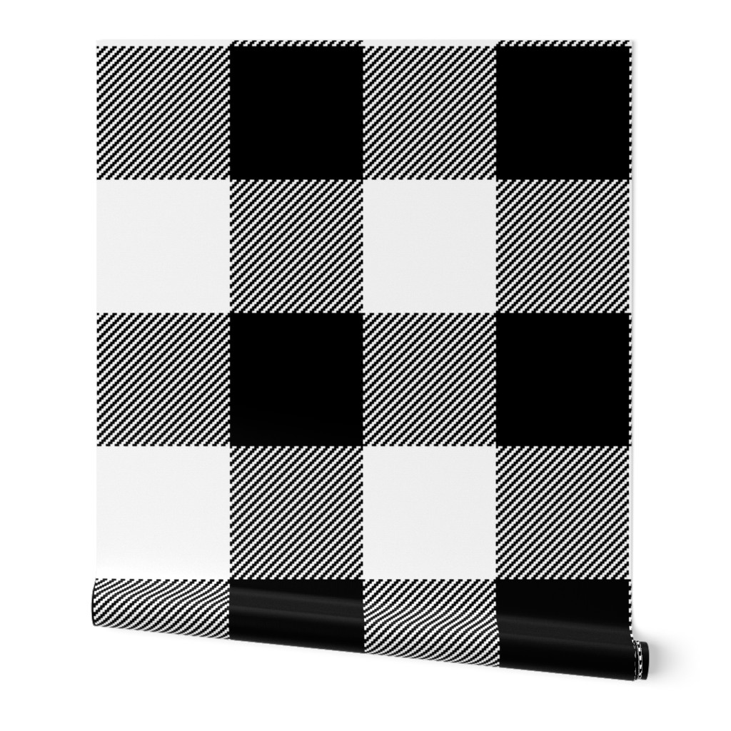 (M) Buffalo Check Tartan black and white Size M