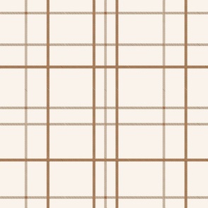 tartan - cream   copper 24in 150