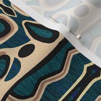 Picasso Bug Stripe in Turquoise and Beige