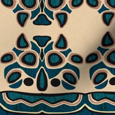 Picasso Bug Stripe in Turquoise and Beige