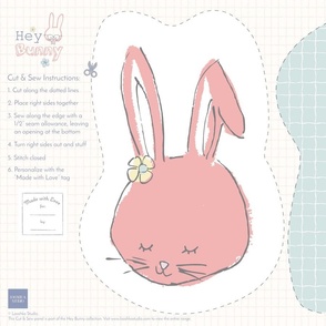 Cut and Sew Bunny Plushie Sewing Pattern