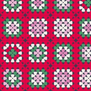 Granny Squares - Large - Christmas Edition Red