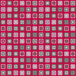 Granny Squares - Small - Christmas Edition Red