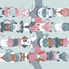 2024 Knitting Dogs Calendar // light aqua background