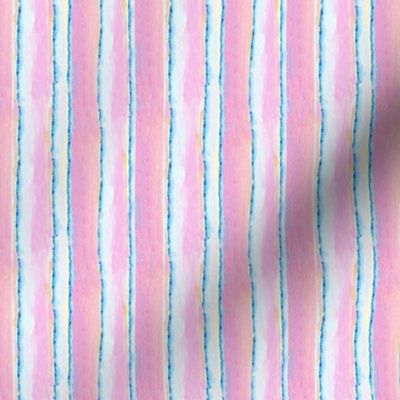 Watercolor Candy Stripes- Pink