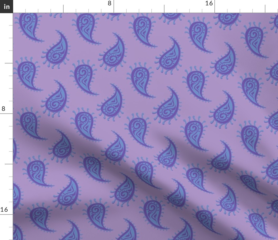 Periwinkle Paisley Swirled