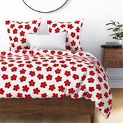 Simple Retro Flowers - Red -  medium