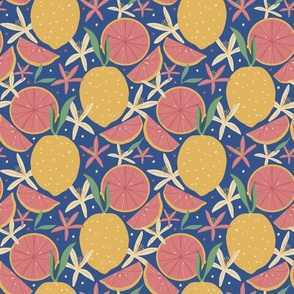 Sweet sweet lemon - pink,yellow,blue background