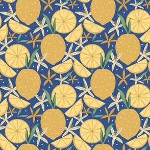 Sweet sweet lemon - yellow,blue background