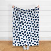 Simple Retro Flowers  - Blue -  medium 