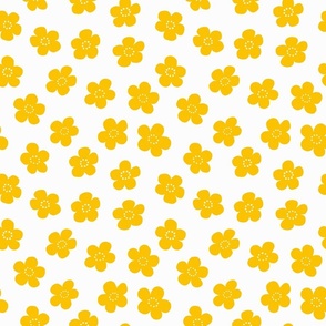 Simple Retro Flowers - Yellow - small