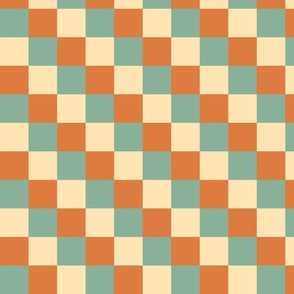 Checkered- orange ,green, yellow