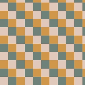 Checkered -yellow,green,beige