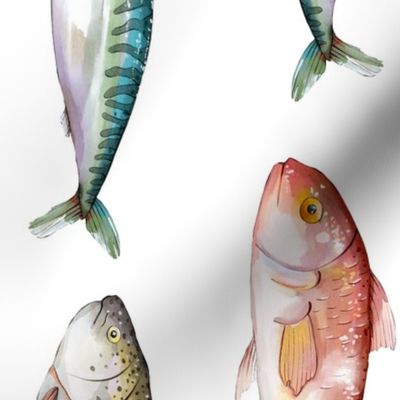 Fish Watercolor Pattern