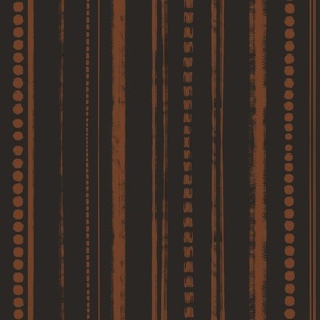 Rustic Stripes Russel Brown and Onyx Black
