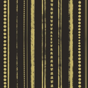Rustic Stripes Yellow Citrine and Onyx Black