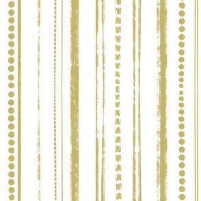 Rustic Stripes Citrine Yellow and White