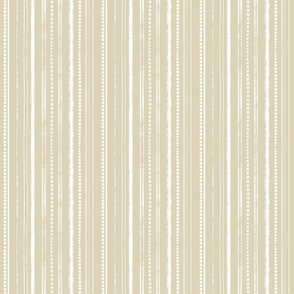 Small Scale Rustic Stripes  White and Khaki
