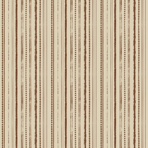 Small Scale Rustic Stripes Brown Russel and Tan