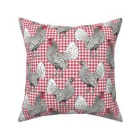 Silver Sebright salmon red plaid 8x9.6