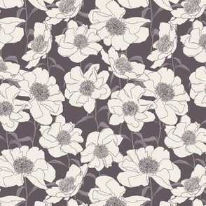 Peonies - Flowers in Grey - Size S