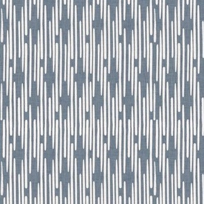 Vertical Stripe in Blue Linen small repeat