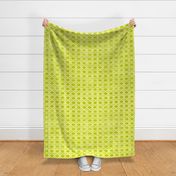 70s wicker lattice watercolor in lime and yellow large scale