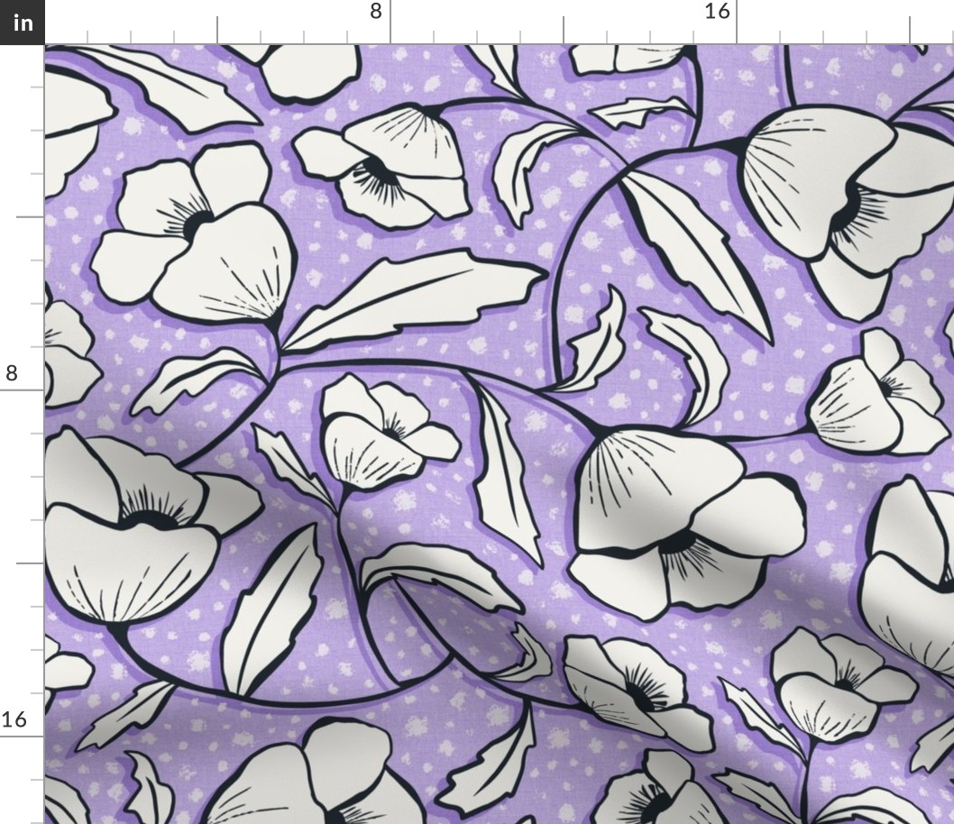 Floral Breeze - Purple Ivory Large Scale