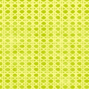 70s wicker lattice watercolor lime green and lemon yellow medium scale