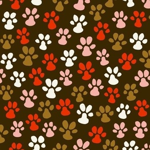 Quirky Cats - Pawsitively Adorable - Cat Paws - Brown