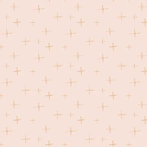 Sketchy Yellow Crosses on Light Pink repeat 3.5inch