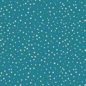 Wineflower - Honey Chablis Speckle Dots on Lagoon Blue