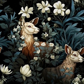 Woodland & animals inspired by William morris ,French chic,country rustic,floral pattern,roses,retro,antique,shabby chic,classy, elegant,,modern,timeless style,victorian,Victorian roses,Belle Époque,art nouveau era,the gilded age,Spring floral pattern, su