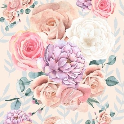Large Floral Printed Cotton Poplin - Kiwi/Hot Pink/Black/White