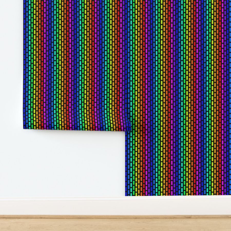 Neon Rainbow Grid Pattern