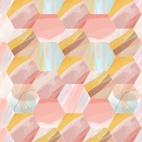 Abstract Fabric by the Yard, Modern Illustration of Hexagonal