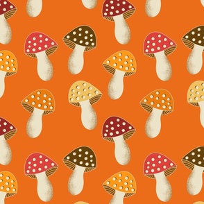 Mushrooms on Orange 